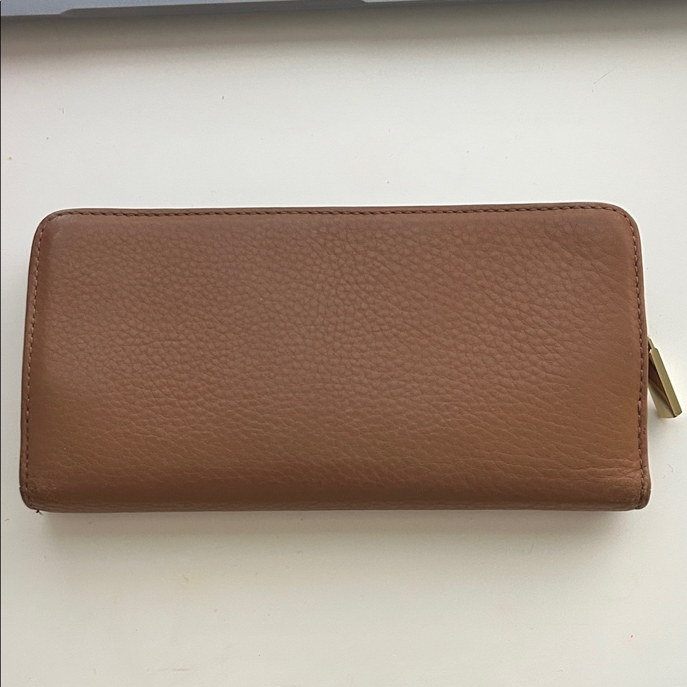 Tory Burch Tan Leather Zip Wallet - Picture 3 of 8